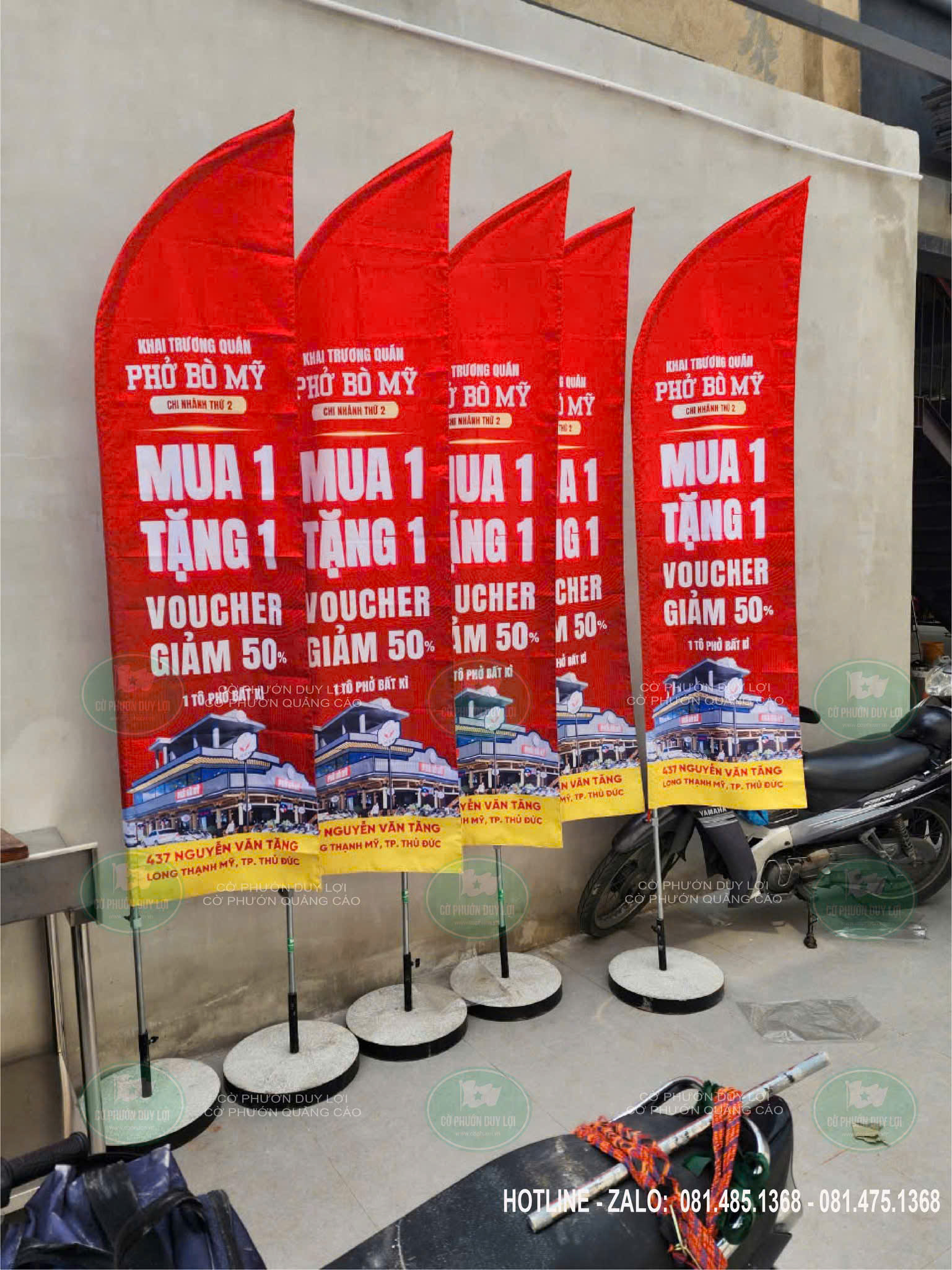 Mẫu cờ phướn 13 - Cửa hàng phở bò Mỹ