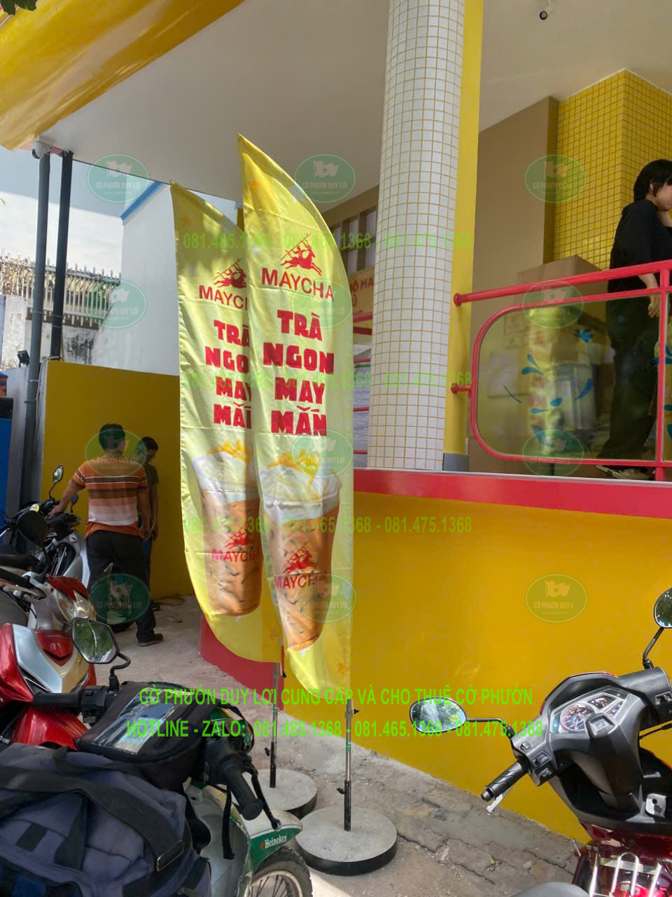 Mẫu cờ phướn giọt nước MayCha Tea