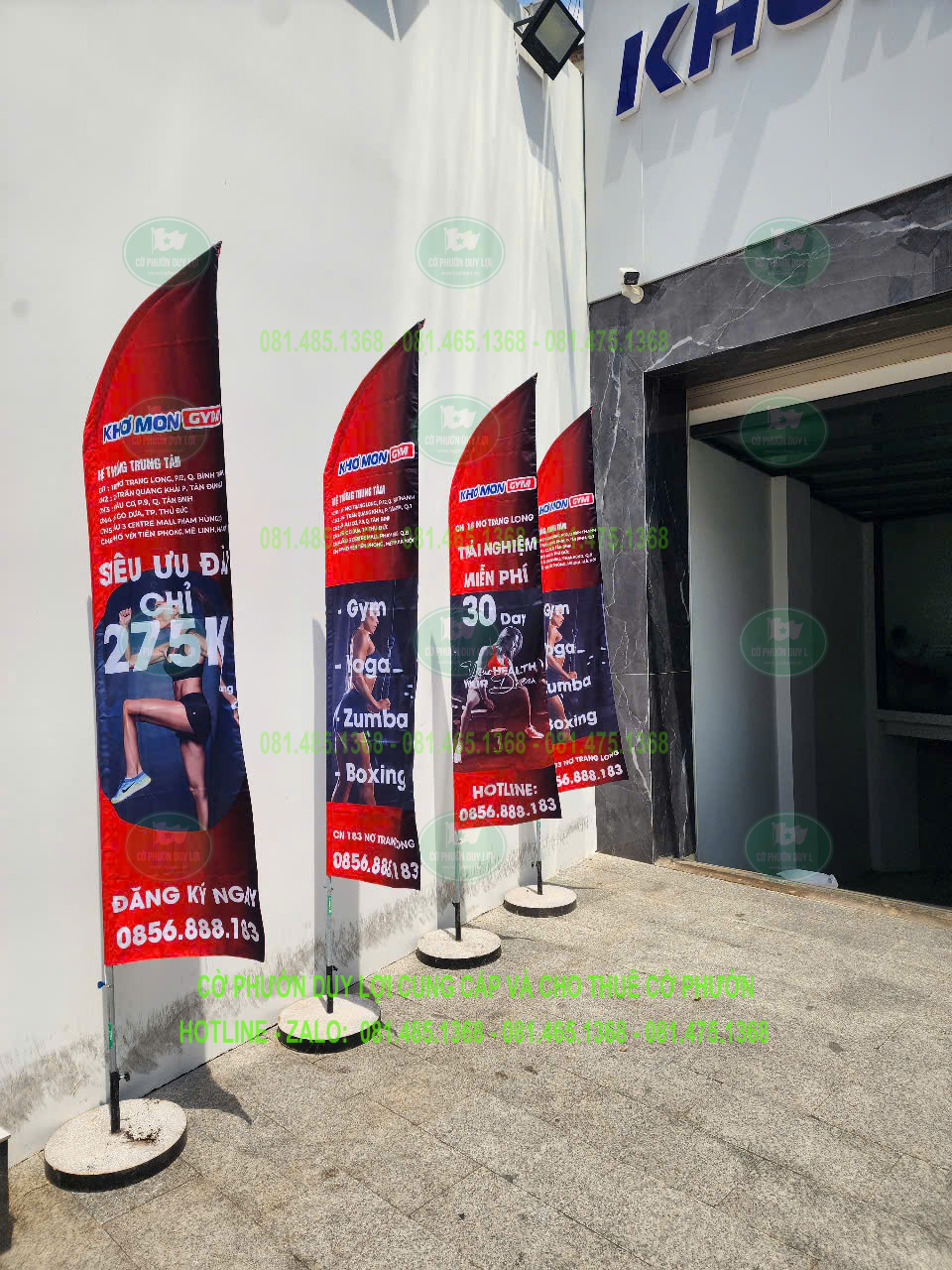 Mẫu cờ phướn cánh buồm - Khơ Mon Gym
