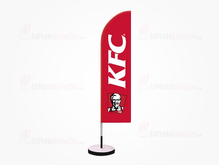 Cờ phướn thân sắt chân đế bê tông thương hiệu KFC