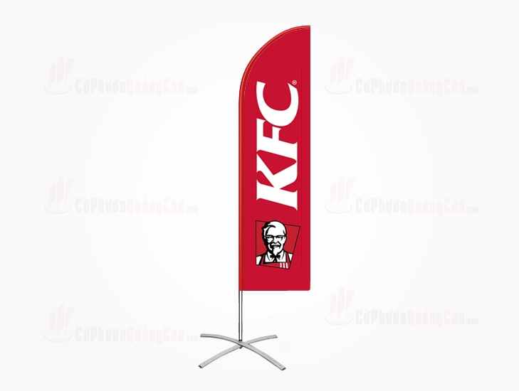 Cờ phướn thân sắt chân đế sắt chữ x thương hiệu KFC